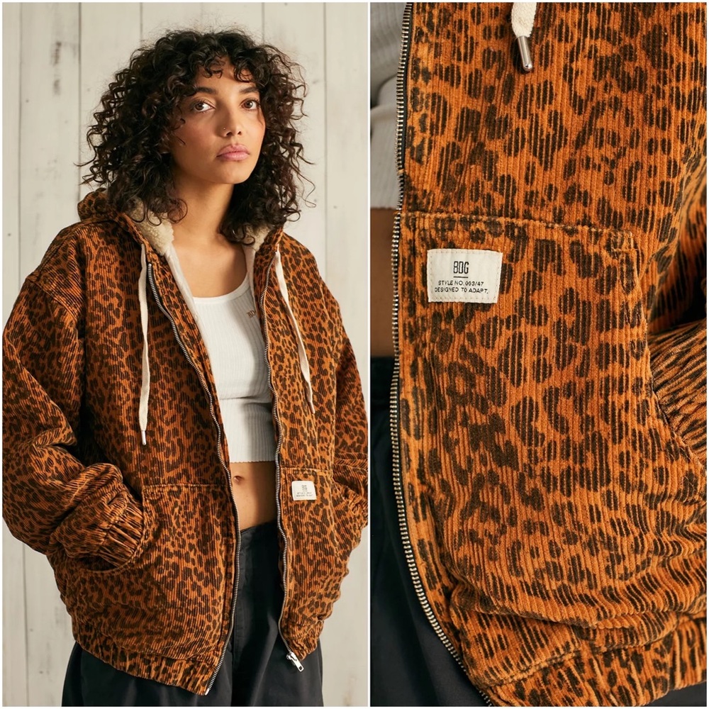 BDG Corduroy Leopard Skate Jacket